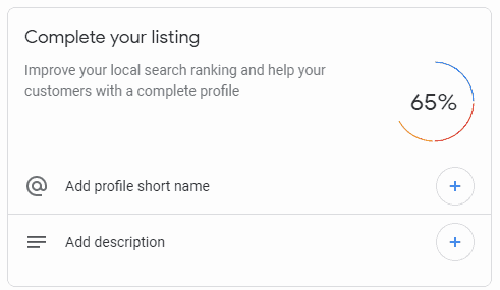 Screenshot of adding a short name to your Google My Business profile